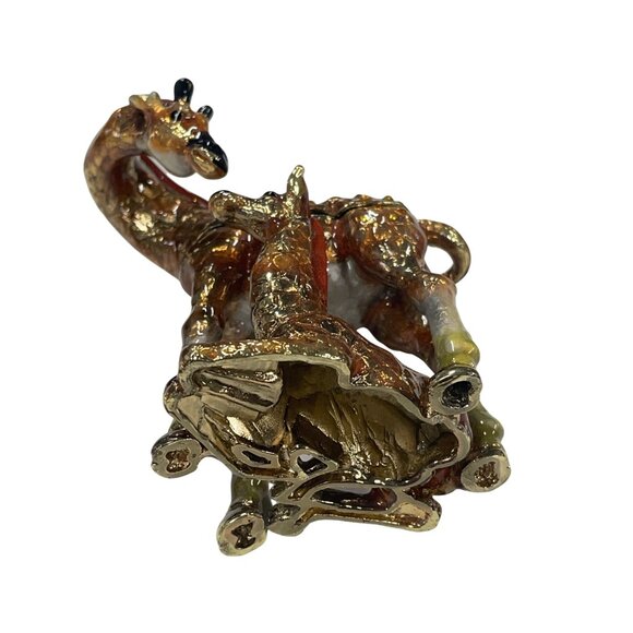 Hand-Painted Giraffe Trinket Box With Hinged Lid & Rhinestones Decor - Picture 7 of 7